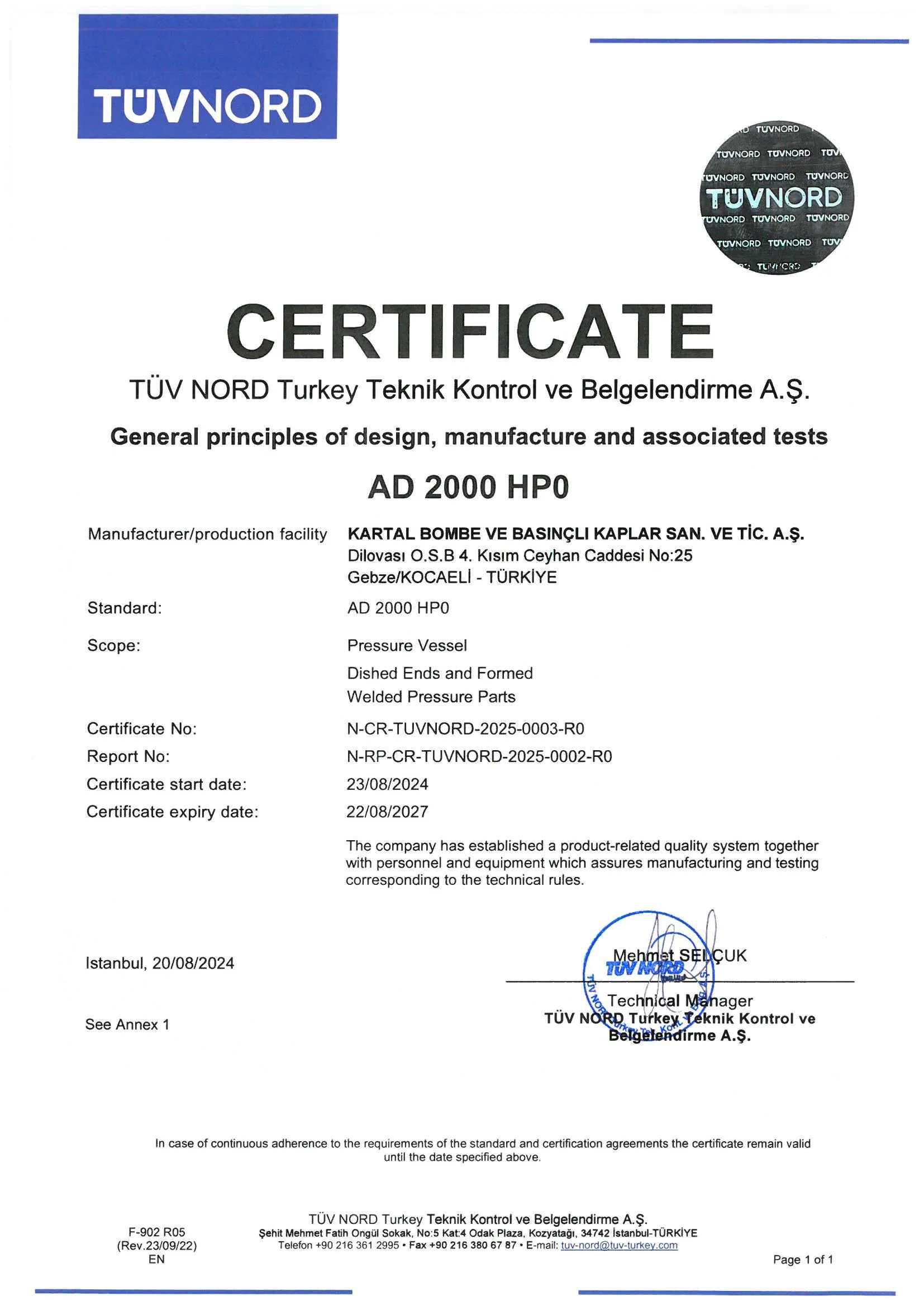 Certificate 21