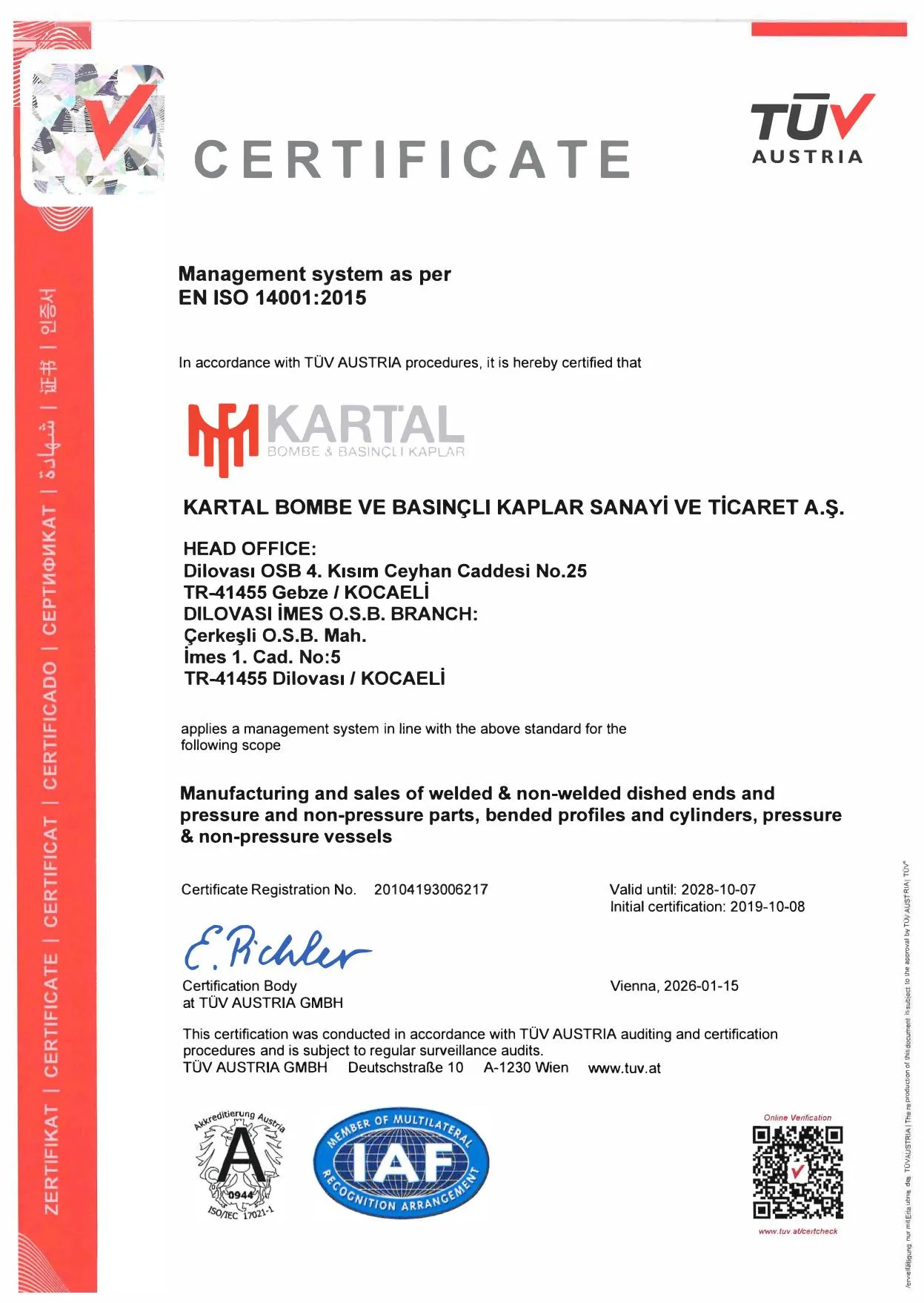 Certificate iso14001-en