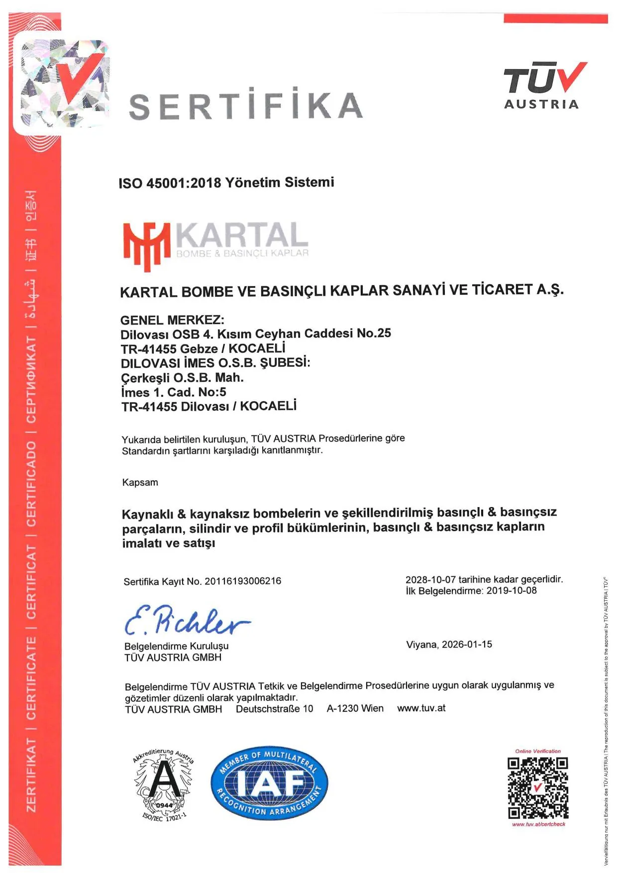 Certificate iso45001-tr