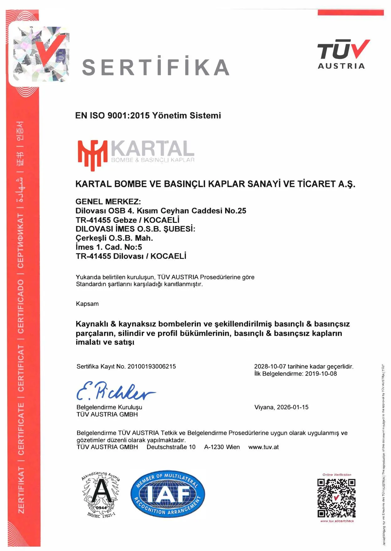 Certificate iso9001-tr